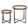 Zestaw 2 stolików kawowych TREMI 60cm 40 cm naturalne szklane