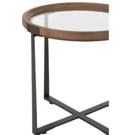Zestaw 2 stolików kawowych TREMI 60cm 40 cm naturalne szklane