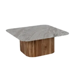 Zestaw 2 stolików kawowych UGUP 100 cm i 80 cm marmur