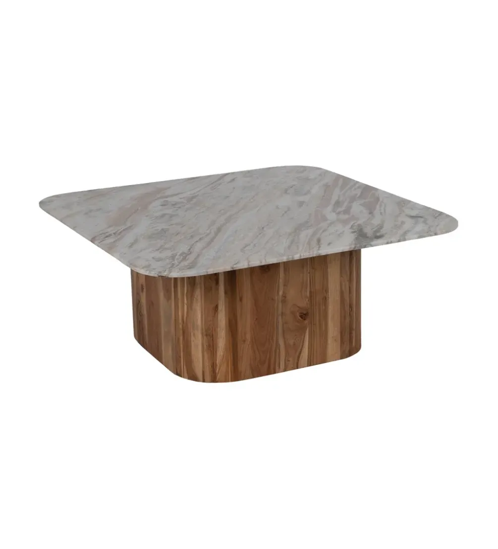 Zestaw 2 stolików kawowych UGUP 100 cm i 80 cm marmur