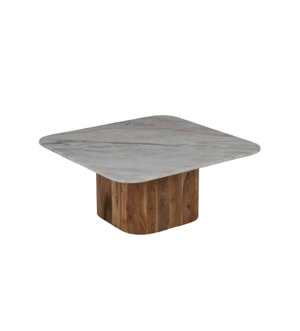 Zestaw 2 stolików kawowych UGUP 100 cm i 80 cm marmur