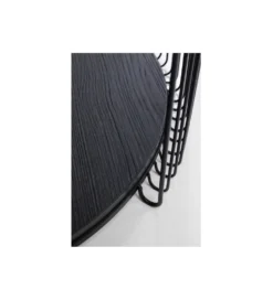 Zestaw 2 stolików kawowych WIRE czarne drewno jesion