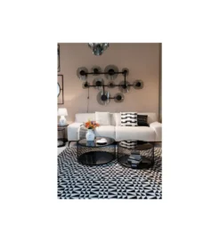 Zestaw 2 stolików kawowych WIRE 69 cm 59 cm czarne