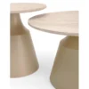 Zestaw 2 stolików kawowych ZURICH 70 cm 50 cm blat trawertyn podstawa kaszmir