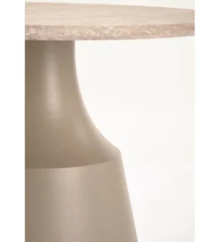 Zestaw 2 stolików kawowych ZURICH 70 cm 50 cm blat trawertyn podstawa kaszmir
