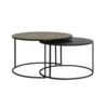 Zestaw 2 stolików TALCA 75 cm 67 cm brąz