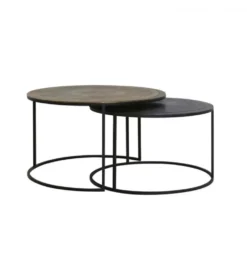 Zestaw 2 stolików TALCA 75 cm 67 cm brąz
