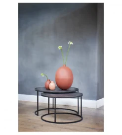 Zestaw 2 stolików TALCA 75 cm 67 cm brąz