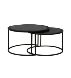 Zestaw 2 stolików TALCA 75 cm 67 cm czarny