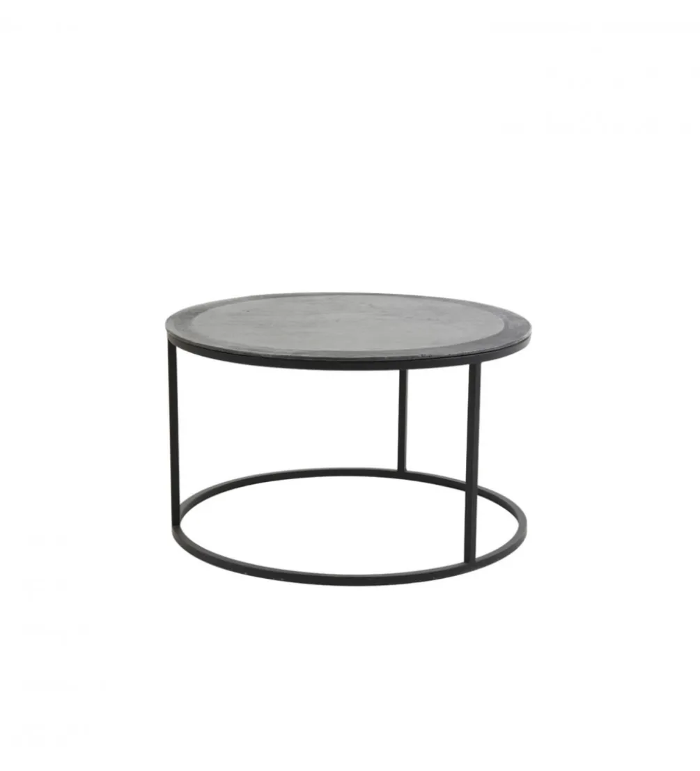 Zestaw 2 stolików TALCA 75 cm 67 cm czarny