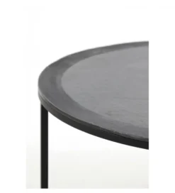Zestaw 2 stolików TALCA 75 cm 67 cm czarny