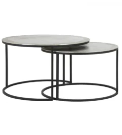 Zestaw 2 stolików TALCA 75 cm 67 cm nikiel