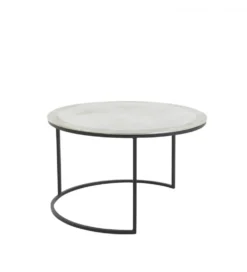 Zestaw 2 stolików TALCA 75 cm 67 cm nikiel