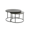 Zestaw 2 stolików TALCA 75 cm 67 cm srebrne