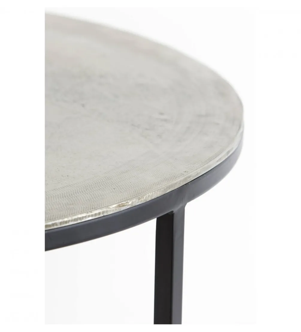 Zestaw 2 stolików TALCA 75 cm 67 cm srebrne