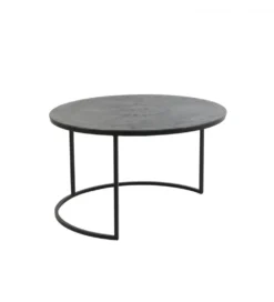Zestaw 2 stolików TALCA 75 cm 67 cm srebrne