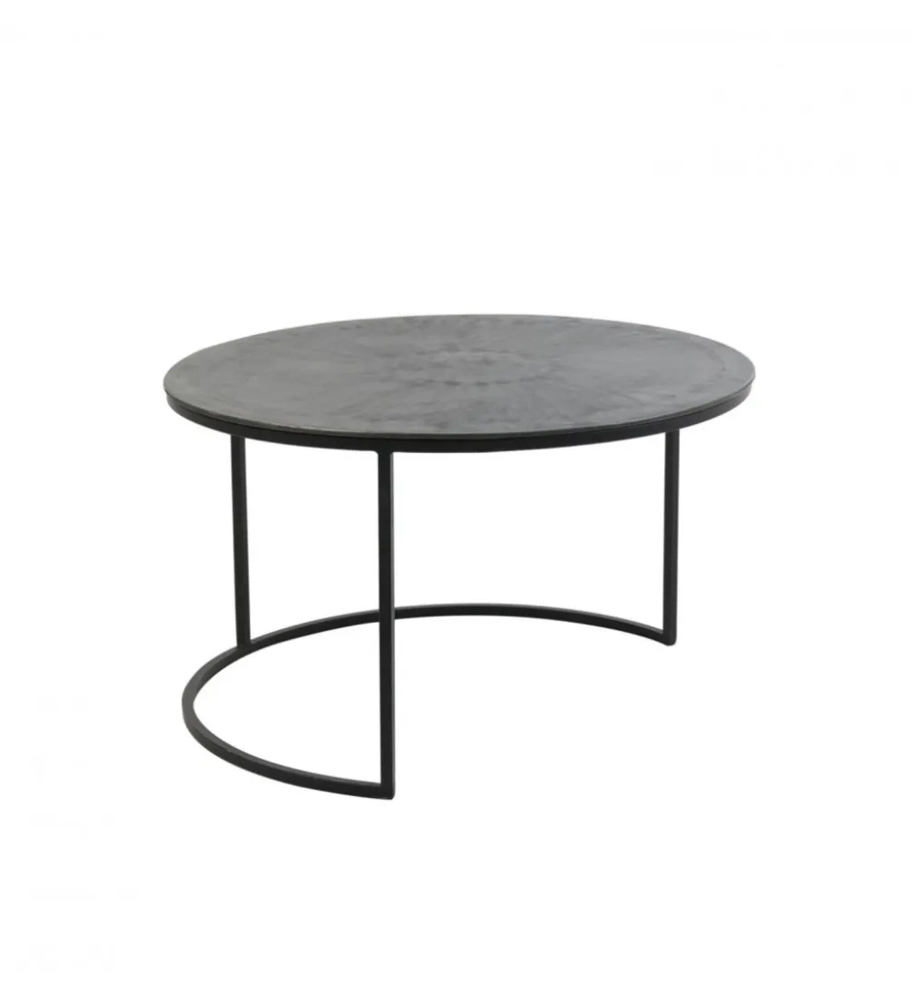Zestaw 2 stolików TALCA 75 cm 67 cm srebrne