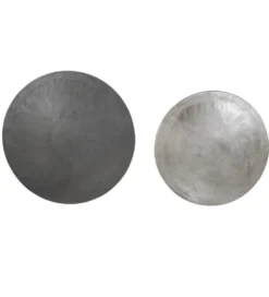 Zestaw 2 stolików TALCA 75 cm 67 cm srebrne